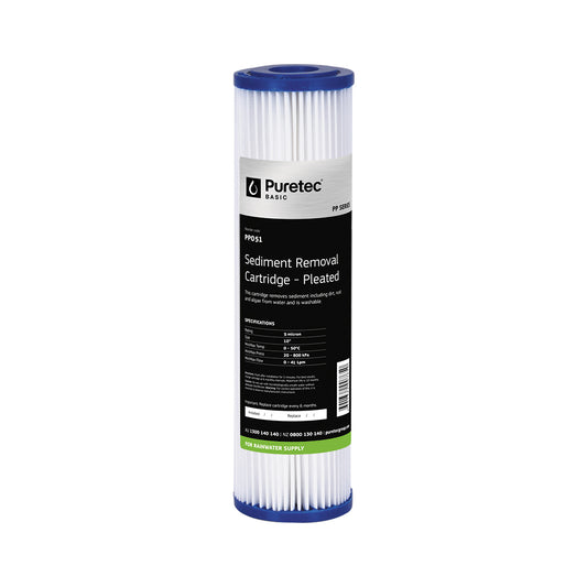 10" Standard Pleated Polyester Washable Cartridge
